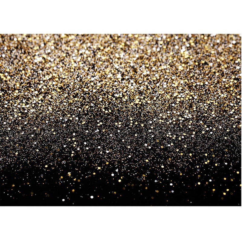 SJOLOON Black and Gold Backdrop Gold Spots Backdrop Vinyl Photography Backdrop Vintage Background for Family Birthday Party Newborn Studio Props 11547(8x6FT) - Image 1